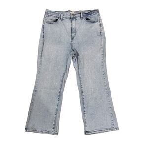 Levi’s High Waisted Crop Flare Jeans 16W Light Wash Plus Size Stretch Denim